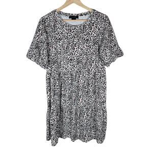 Sanctuary Womens Mini Dress Small Leopard Animal Print Tiered Boho Chic Classy